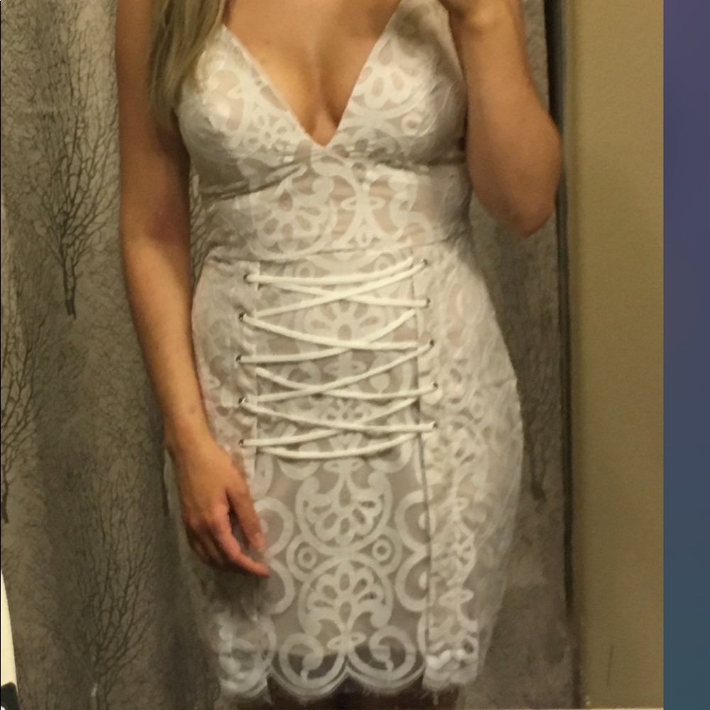 Cream mini dress